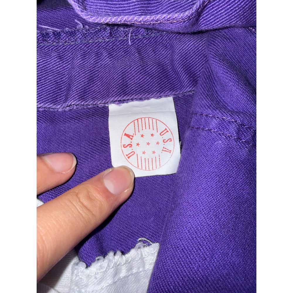 Vintage Congo Jeans Purple Denim Shorts High Waisted 100% Cotton Made in USA 7/8 - Picture 3 of 5